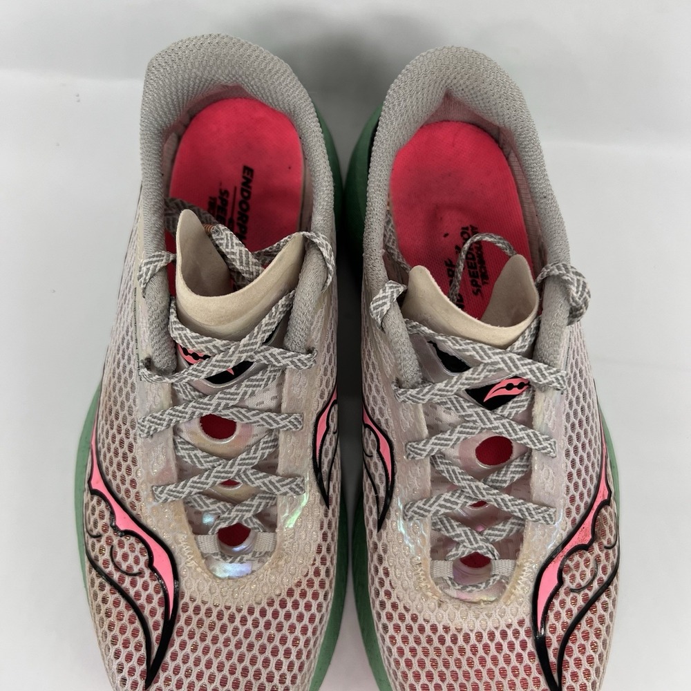 Saucony Women's Endorphin Pro 3 Running Shoes Fog ViziPink 6.5 Marathon Racing - Picture 6 of 10